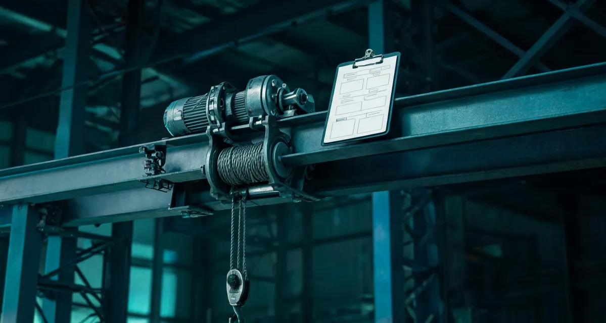 Warehouse hoist procurement note illustration